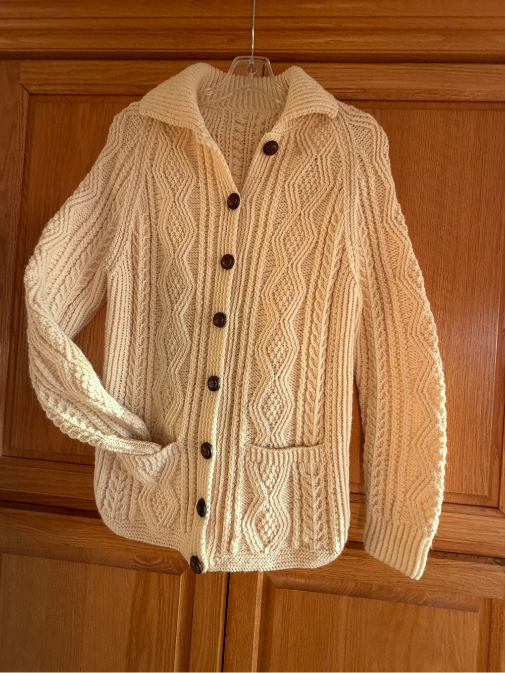 New Hand knit Merino Wool Cardigan size S/M